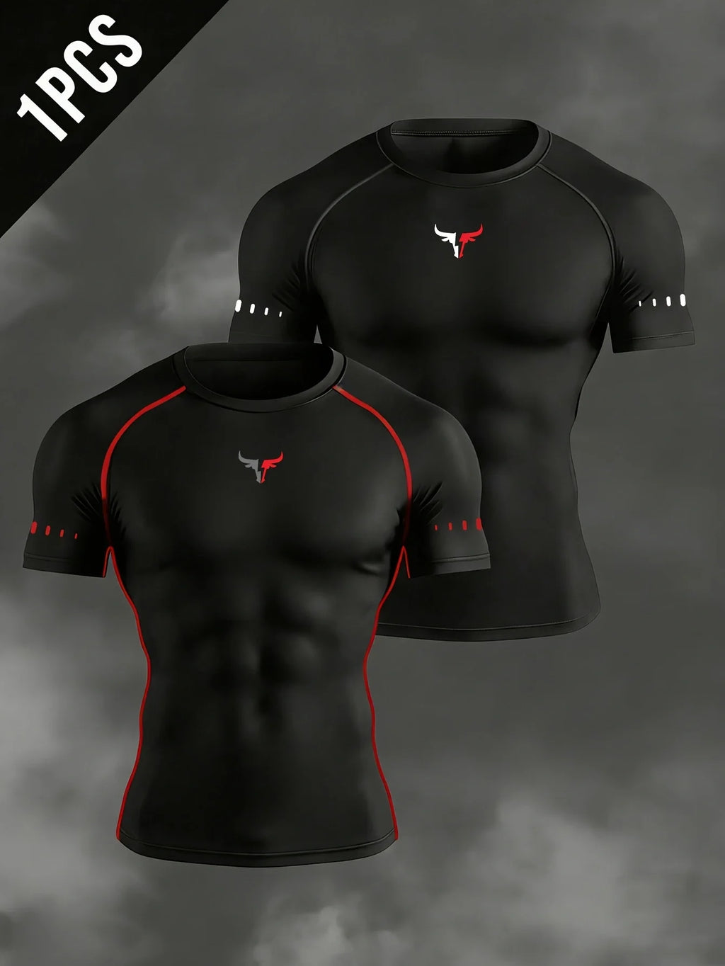 Men's Compression T-Shirt Quick Dry Breathable Elastic Gym Tee Multi Colors Available for All Seasons Running Fit Single Piece