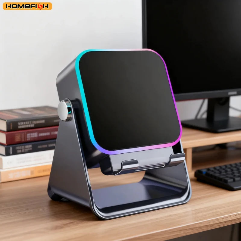 NEW 5 In 1 Auto-induction Wireless Induction Speaker 8 Mode RGB Light Phone Stand Surround Sound Portable Bluetooth Phone Holder