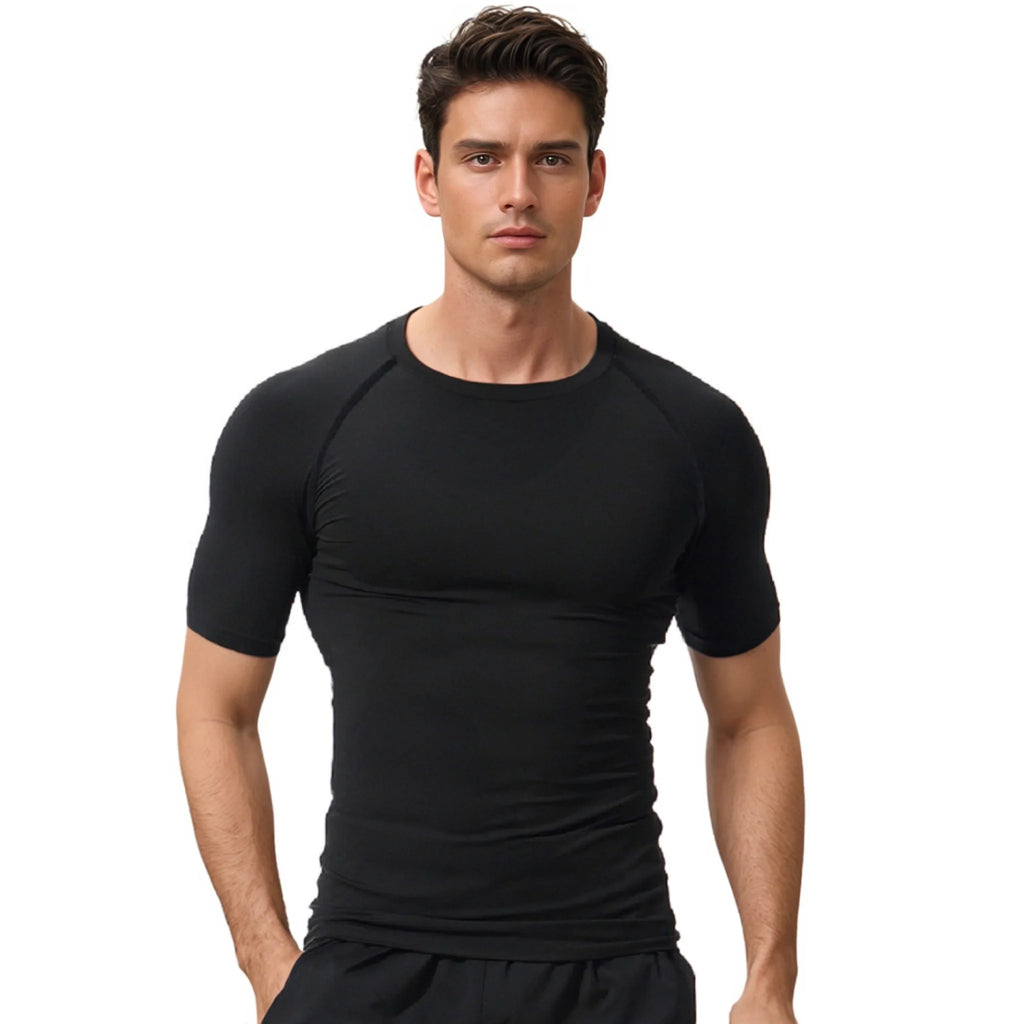 Brand New Men's T Shirts High-elastic Breathable Quick-drying Men T-shirt Short-sleeved Tight Tops Tees For Male Fitness Clothes