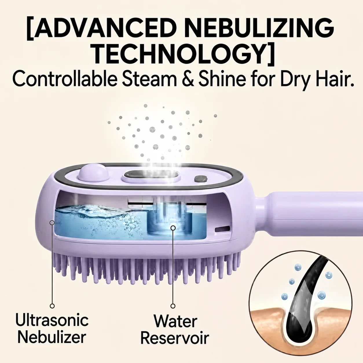 Electric Spray Hair Brush Leave-In Essential Oil Hair Care Red Light Comb Scalp Massage Reduce Frizz Smoothing Air Cushion Comb