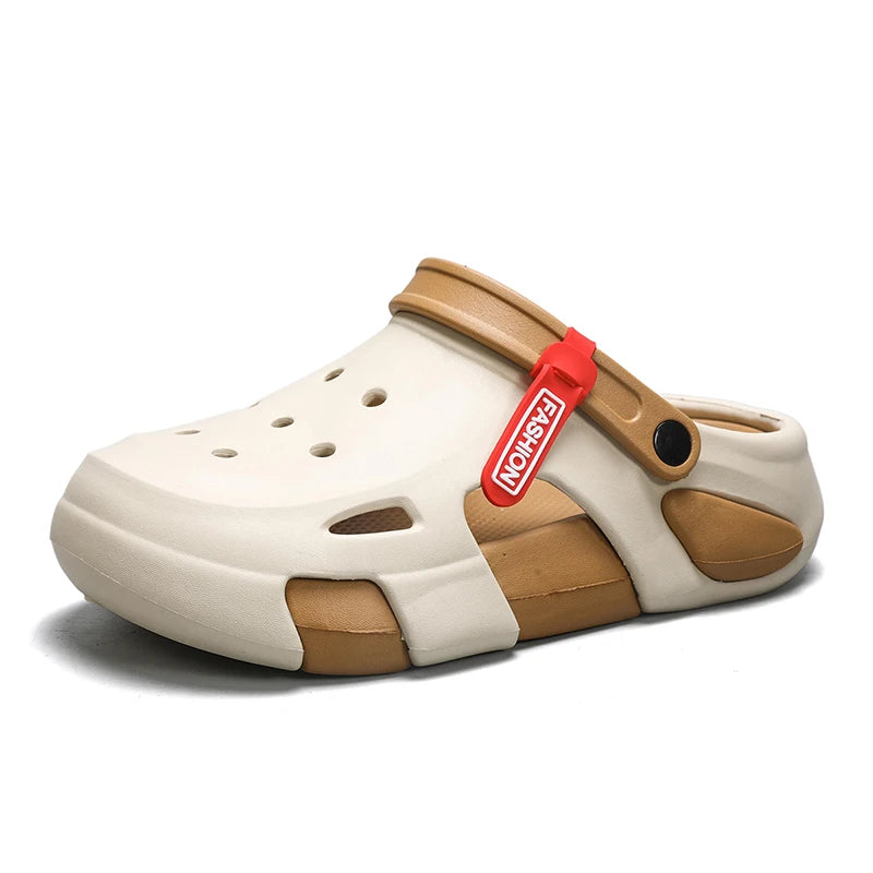 Men's Sandals, Summer Casual Beach Shoes, Lightweight Non-Slip Thick-Soled Toe-Cap Sandals